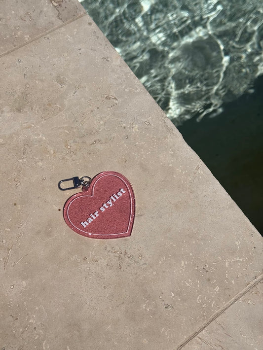 Hair Stylist Heart Shaped Keychain