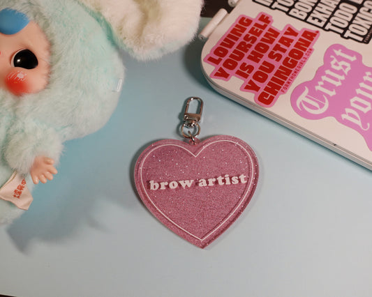 Brow Artist Heart Shaped Keychain