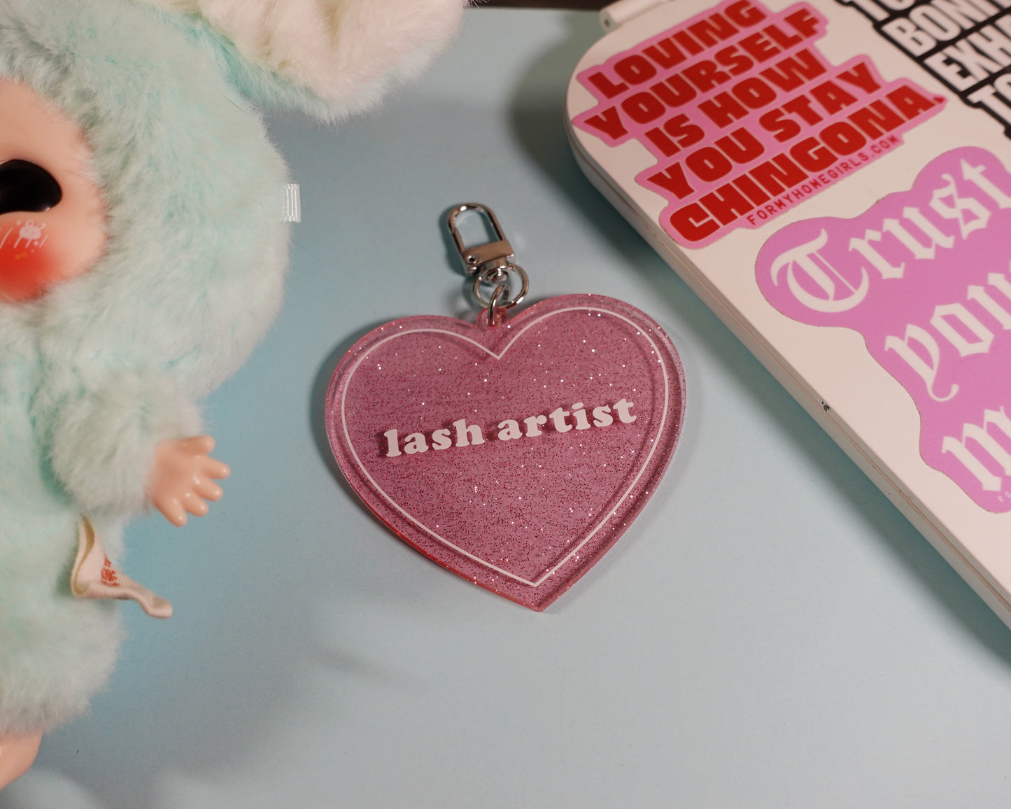 Lash Artist Heart Shaped Keychain
