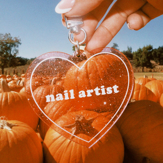Nail Artist Heart Shaped Keychain