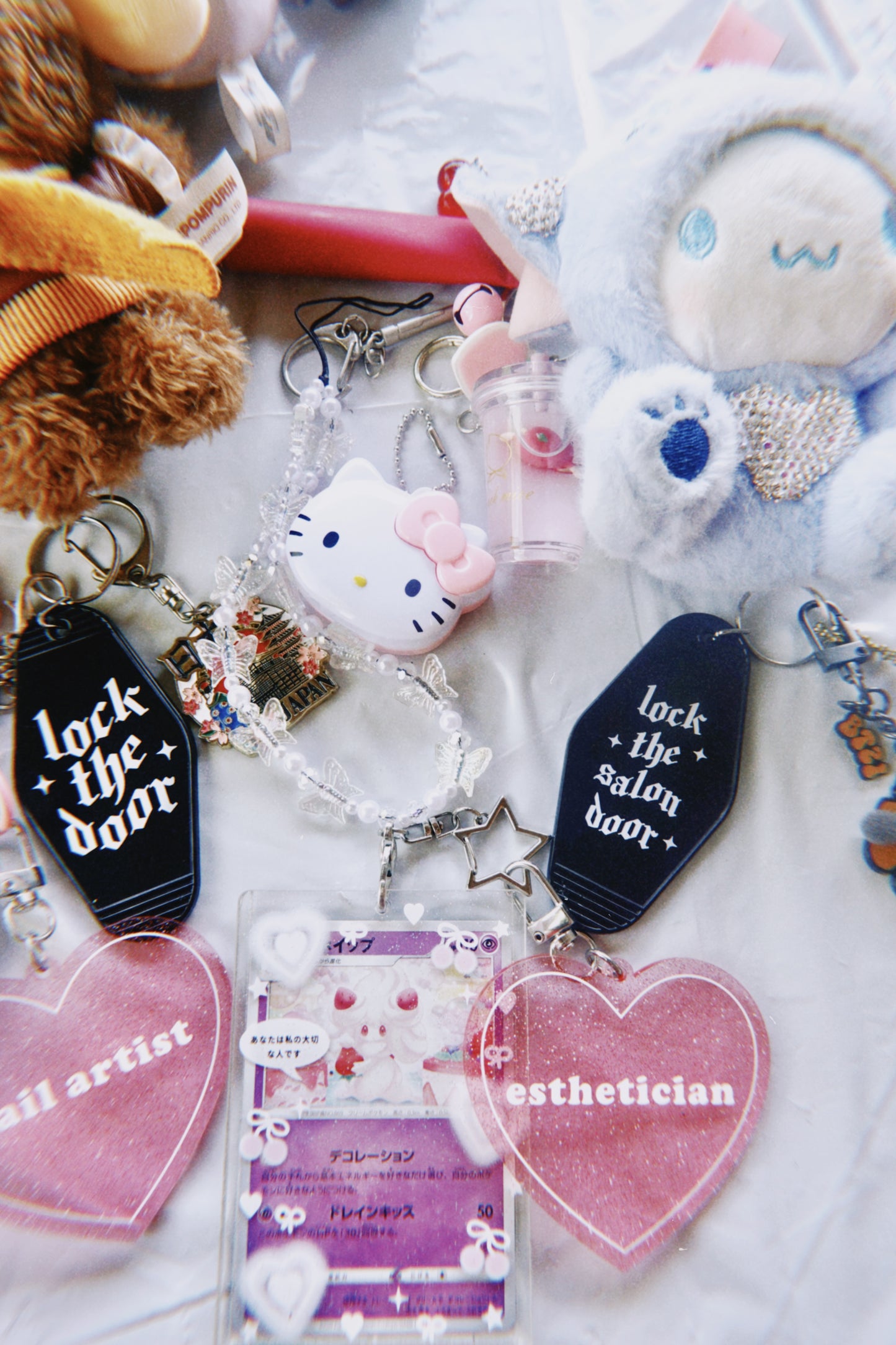 Nail Artist Heart Shaped Keychain