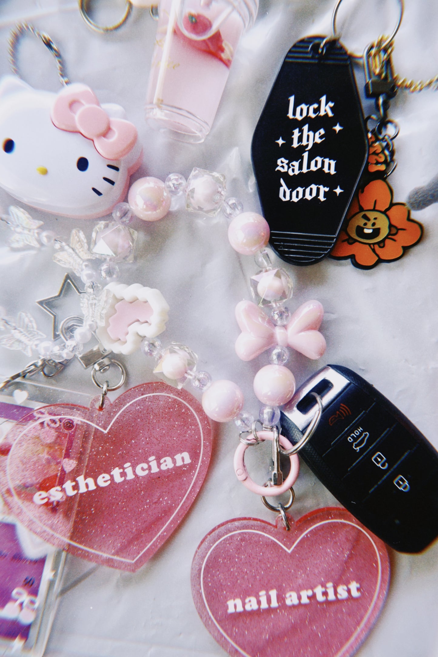 Esthetician Heart Shaped Keychain